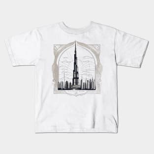 Burj Khalifa design Kids T-Shirt